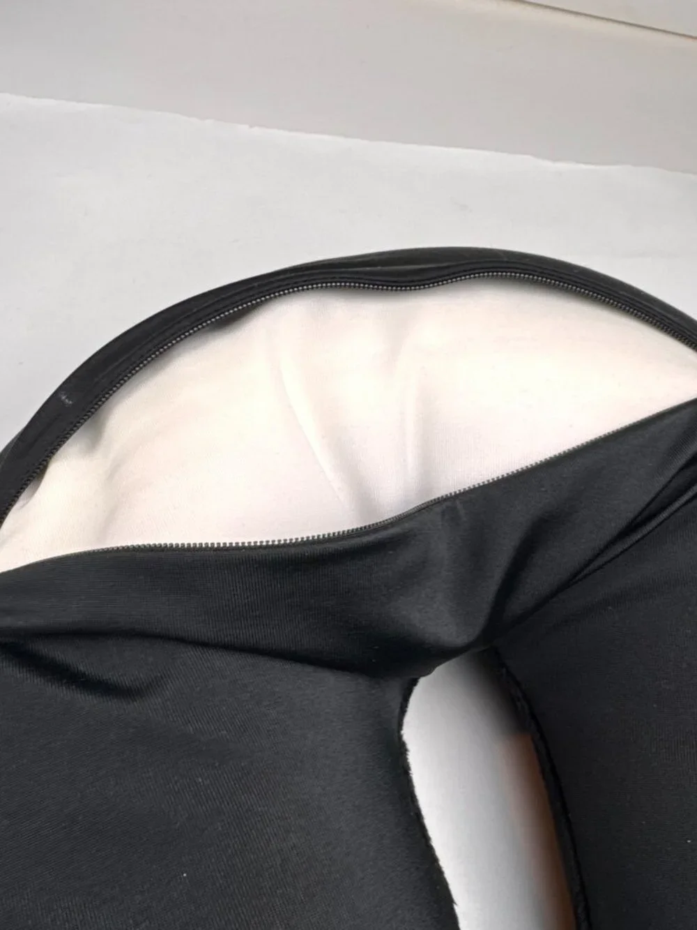 Black Travel Neck Pillow Memory Foam U-Shaped Flight Support Removable Cover